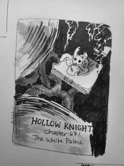 scribbleshanks:  Thumbnail sketches for fake comic chapter covers of Hollow Knight, including a drawing of a possible action sequence between Hornet and the Broken Vessel.The last one is actually a little older than the rest by about a month or so, but