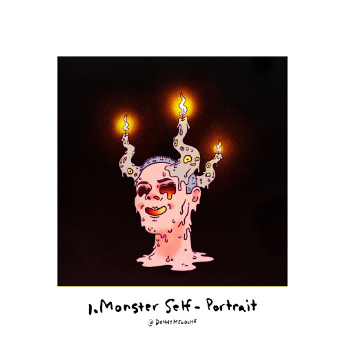 Day 1: “Monster Self-Portrait” This is me as a candle monster. As you can see, I have ca