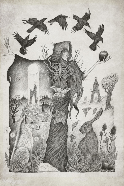 blackinkvoid: blackinkvoid: The Crone. High quality prints now up in the olde store. https://www.ets