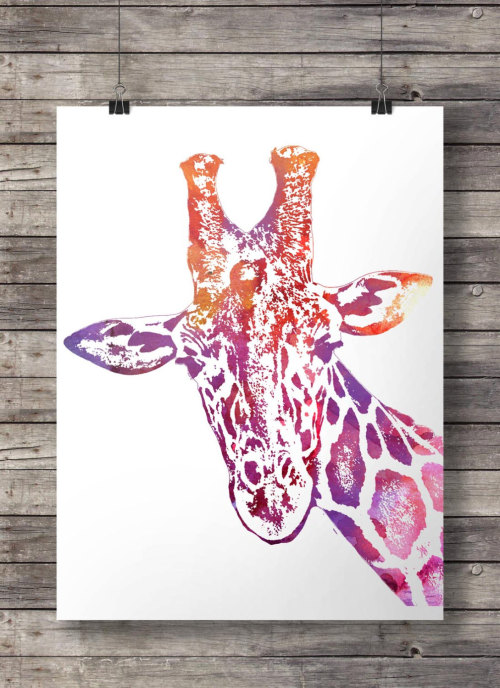 canvaspaintings:  Watercolor Rainbow Giraffe face -  Printable wall art   Instant download by SouthPacific (5.00 USD) http://ift.tt/1HRhaIP