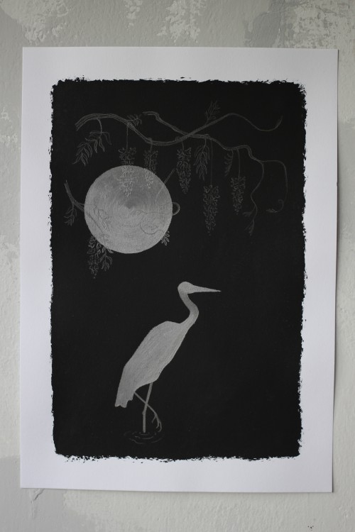 ‘Great Egret’ | €60 incl. free worldwide shippingEvery piece is hand-drawn and therefore uniqueA4 pa
