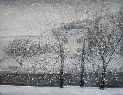 artemisdreaming:Snow PaintingsThomas Lamb HERE