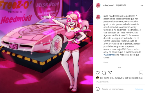 nightfurmoon:  New post from Miss Heed’s instagram!Translation: Hello, my followers!! Despite the horrible things that have happened lately, I am very happy to be able to present you the incredible opportunity to meet me and also my powerful Heedmobile,