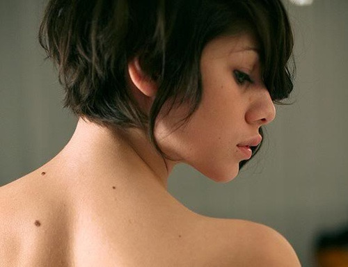 Stacked inverted bob hairstyle back view
