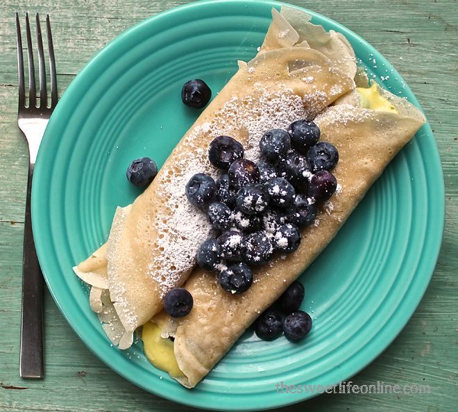 mouthwateringvegan:  Lemon Blueberry Crepes