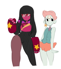 mageofalpaca:I still miss their old designs, I really loved Pearl’s hair in the front like thatAmethyst still pretty much looks the same minus the star and fanny pack  &lt;3 &lt;3 &lt;3