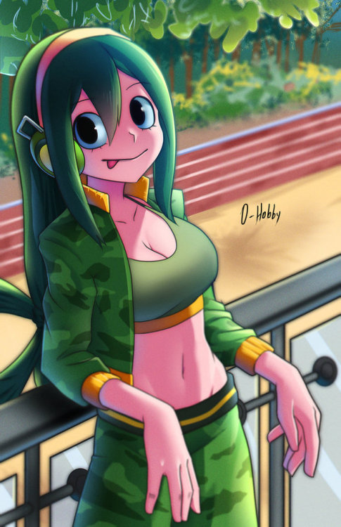 peridotstash: Tsuyu Asui FA by OppaiHobby  <3 <3 <3 <3