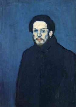 Self-Portrait, 1901, Pablo PicassoMedium: oil,canvas #picasso#pablopicasso#expressionism