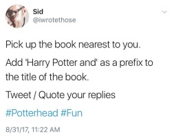 englishmajorhumor: yabookjunkies:  Harry Potter and the Secret History  @dukeofbookingham Harry Potter and the If We Were Villains!   Harry Potter and the fatal conceit