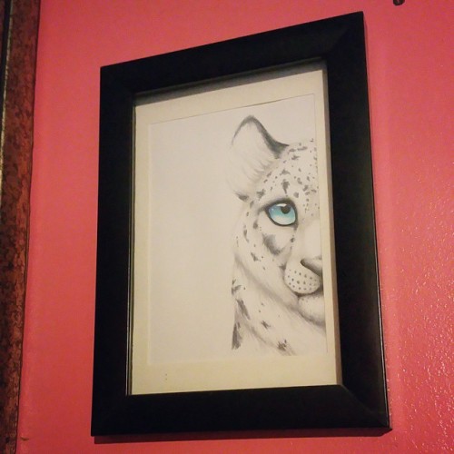 This thing that ended up living on my wall for so long now. #art #snowleopard #leopard #bigcat #anim