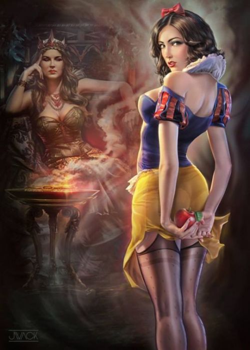 bettyboo1: On biting the Apple Snow White was overcome with the desire to go down on the evil Queen for ever and ever and ever.