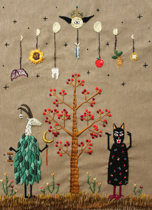 Spring Ritual, embroidery by İrem Yazıcı (Baobap Handmade)