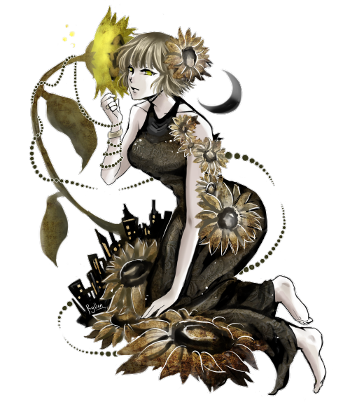 ryllen:  [ My part of Meiko Collab 2016 ]  The sunflower that struggled to bloom Embraced that faint