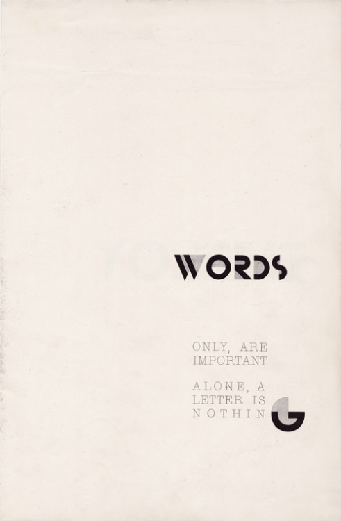 Adolphe Mouron Cassandre, typeface Bifur, designed 1929. Promotional Brochure by Soldans Ltd. London