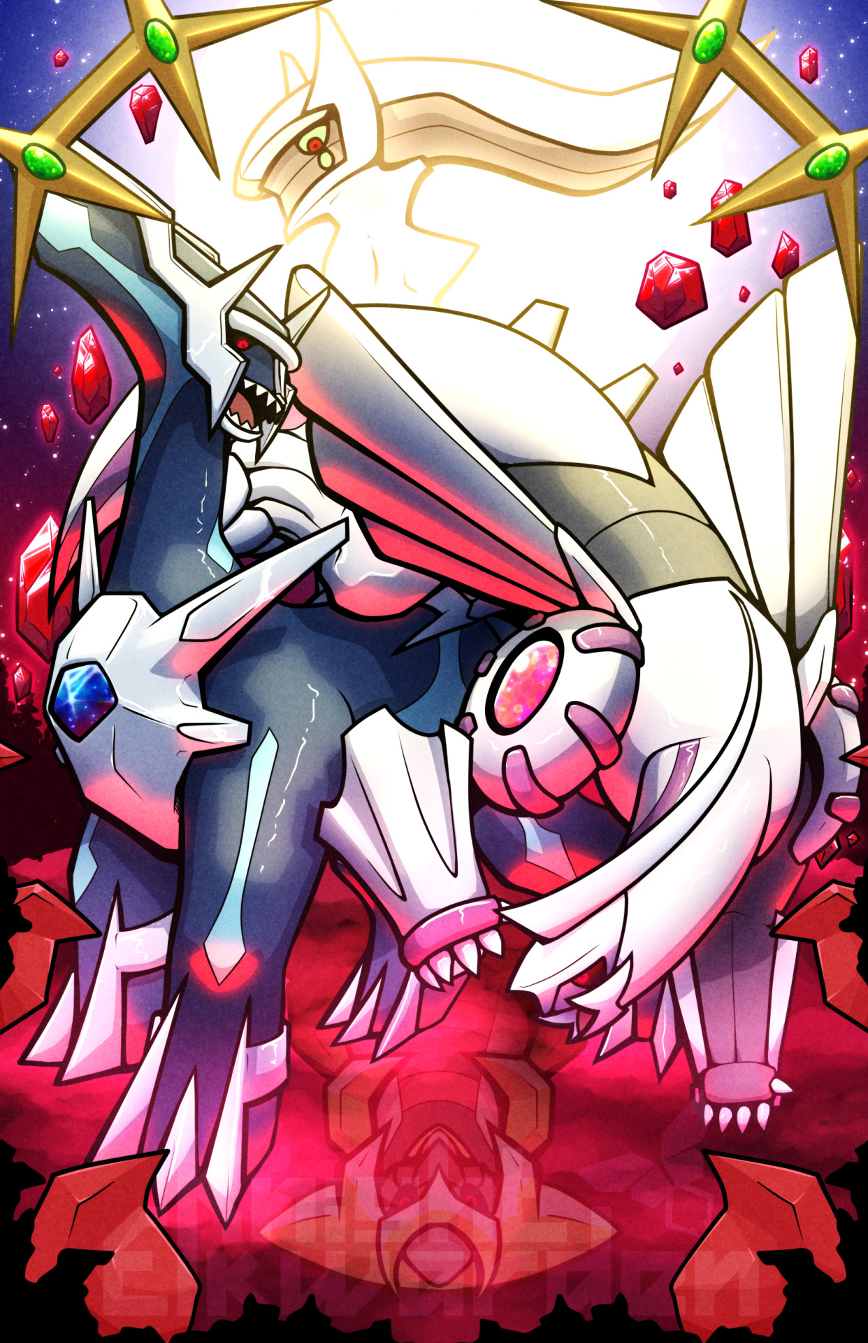 Giratina Palkia Dialga  Pokemon pictures, Pokemon fan art, Halloween  wallpaper cute