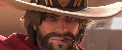 bugcore:otherwindow:The camera switching back and forth between McCree’s semi-realistic scruffy face
