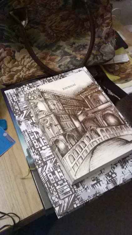 create-and-capture:  January Journal Challenge 5 & 6 Above is my main journal and a sketchbook. I guess I’m into architectural looking things. Now, for today, being that I have been naughty and am smooshing two days together. I almost just skipped