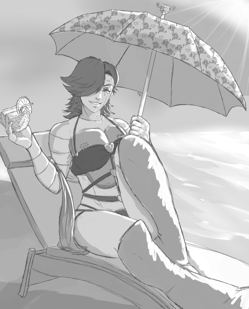 koopaprincesswendy:  An MTT™   brand vacationHe’s not allowed to swim, but he’s content with sitting near the shore, sipping on expensive drinks and showing off some swimsuits from his MTT  ™ summer fun collection! First time using the intuos