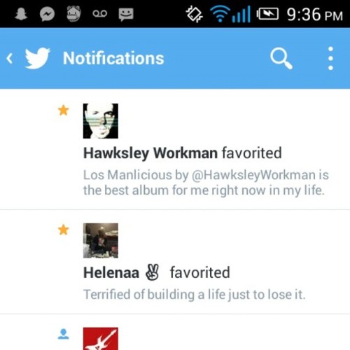 @hawksleyworkman knows the feels so well that he liked my tweet about feeling the feels. #favorite