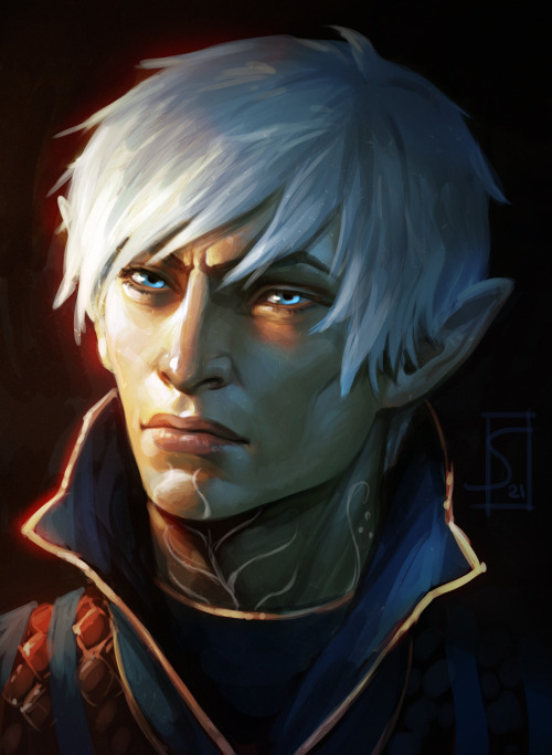 sagasketchbook:Replaying Inquisition, but how could I stop drawing Fenris? Never <3 