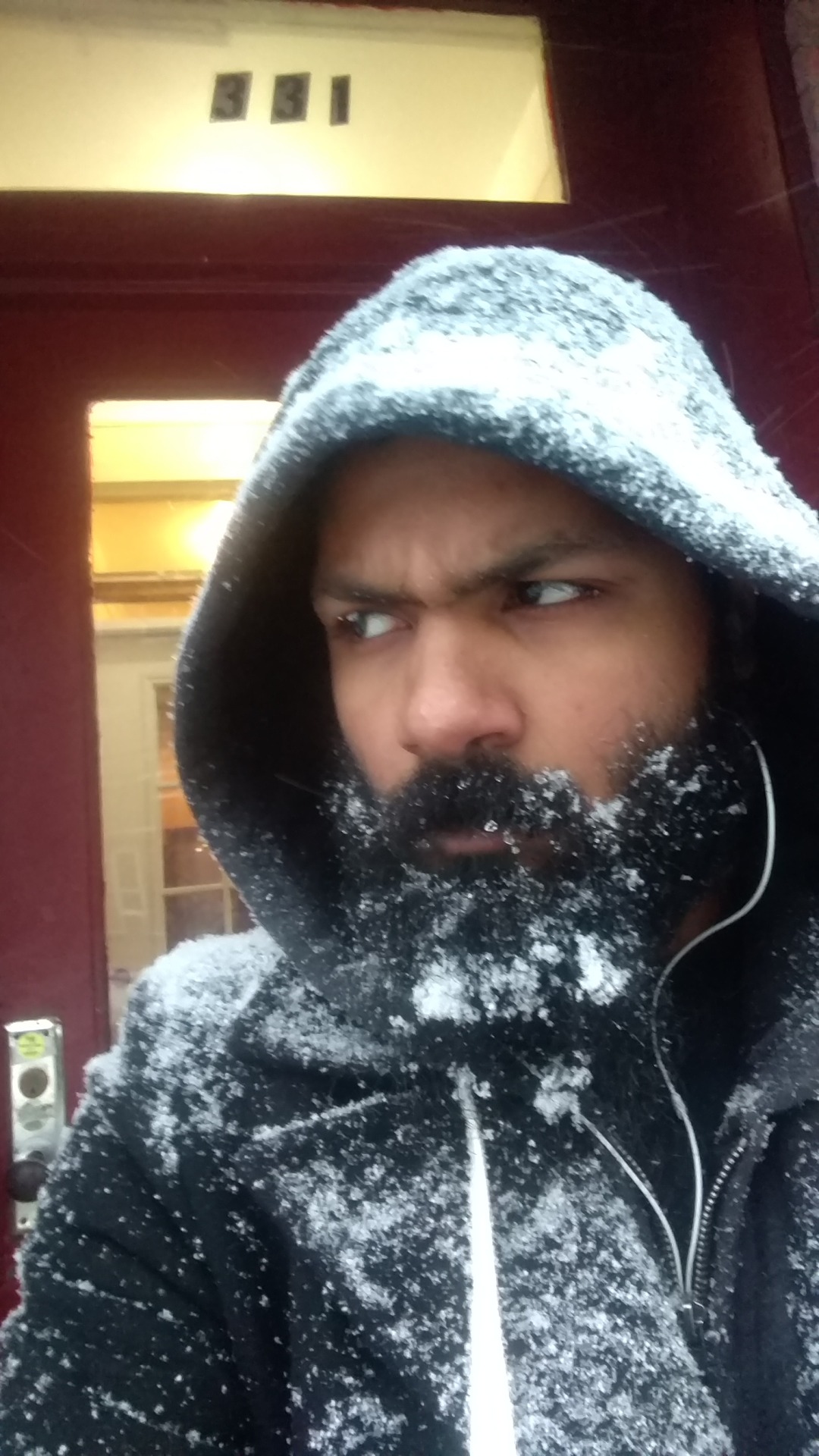 thewolfatethesheep:  Enjoy some casual frosty beard from this past snowfall in NYC..