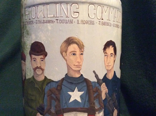 WEEKLY SHOP FEATURE: Hand Painted ‘Howling Commandos’ BottleBy: TheLittlestPurpleCatThis hand painte