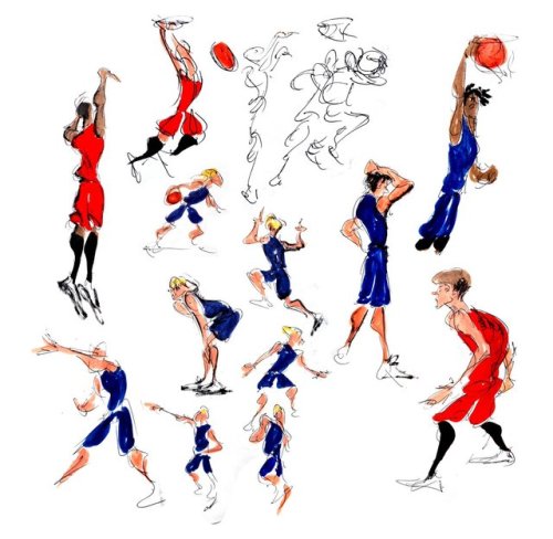 (Hi tumblr, long time no see..) Basketball figure drawing last year