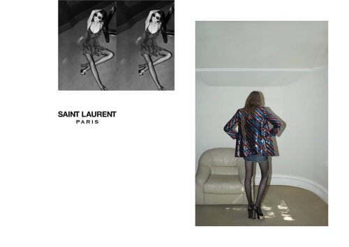 Saint Laurent. Ad campaign SS15Creative Director: Hedi SlimanePhotos: Hedi SlimaneModels: Kiki Wille