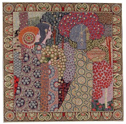 “Aladdin” tapestry interwoven with gold lurex thread after a 1914 painting by Vittorio Z