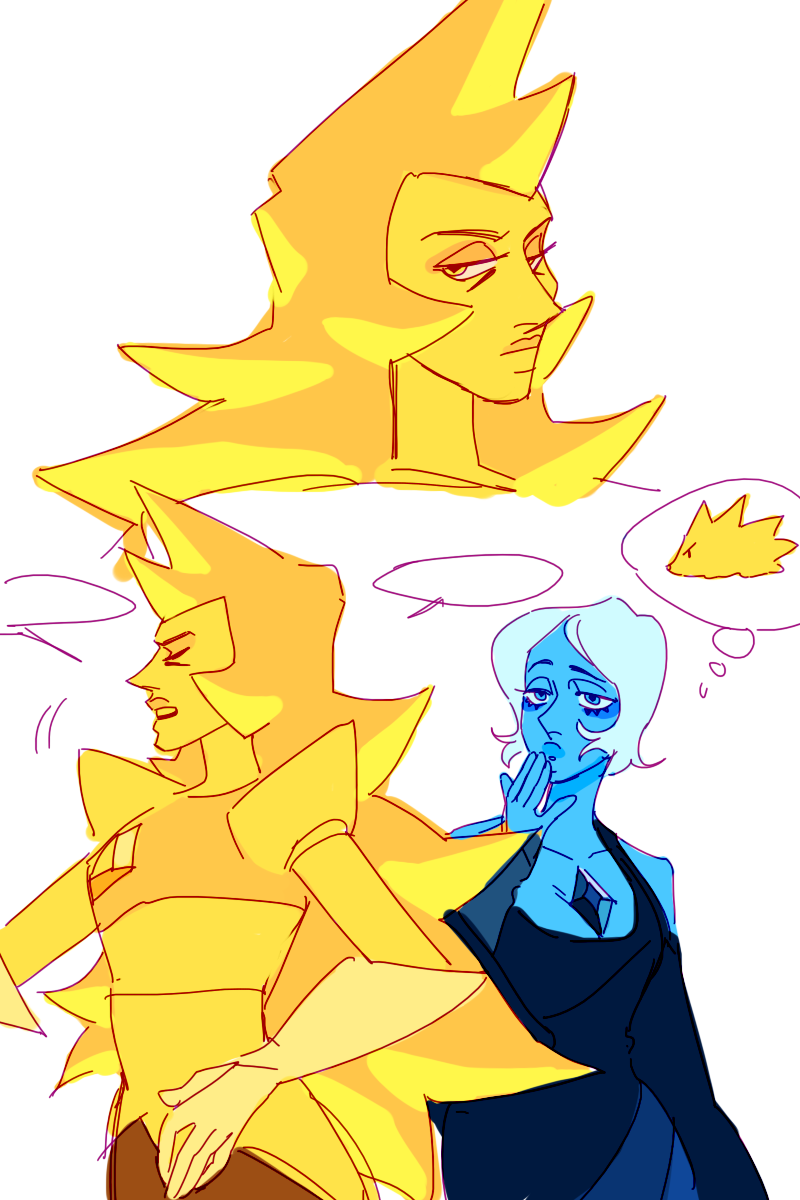 purpleorange:  YD with long hair &amp; BD with short hair doodle