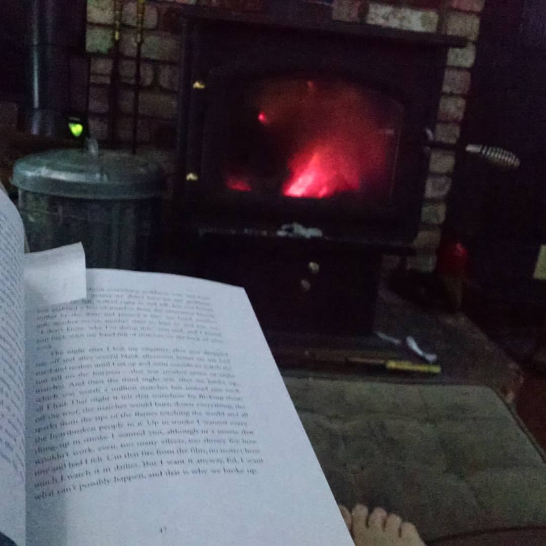 Nothing better than a #book by the #fire. #HomeSweetHome #BookWorm
