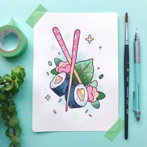 Kawaii Tattoo Flash Inspired Art Prints By missmichellecoffee 