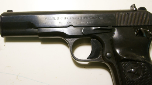 yeoldegunporn:  Tokarev 213 in 9mm parabellum This is an interesting Tokarev pistol chambered in 9mm instead of 7.62x25. These were made by China specifically for sale n US markets. Initially these pistols consisted of actual Chinese military surplus