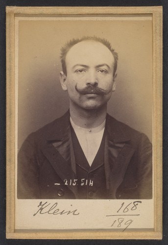 met-photos:  Klein. Louis. 25 ans, né le 8/8/67 à Colmar (Alsace). Employé de commerce. Anarchiste. 11/3/94. by Alphonse Bertillon, Metropolitan Museum of Art: PhotographyGilman Collection, Museum Purchase, 2005 Metropolitan Museum of Art, New York,