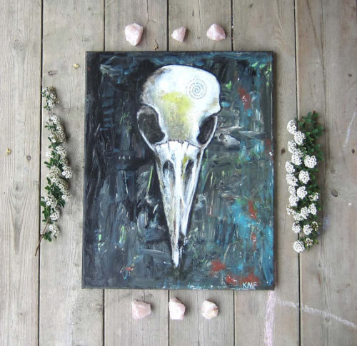 Bird skull painting