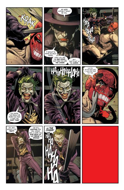 Attacked by Joker, Red Hood - Jason Todd - was captured naked but for his red mask.