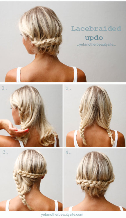 fashioninfographics:Lacebraided Updo in 4 easy stepsVia