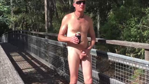 waziebi: Having a beer and a wank on a bridge