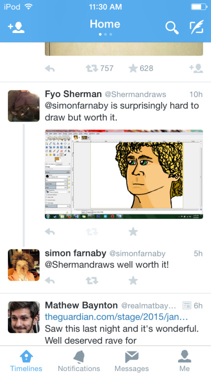 Okay so the drawing I did of Simon Farnaby? Without really thinking about it too much I made it my f
