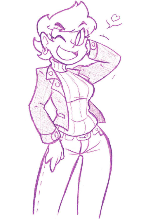 grogart:New OC outfits, part 3: Cel’s fall/early Spring getup featuring a stylish tweed jacket and t