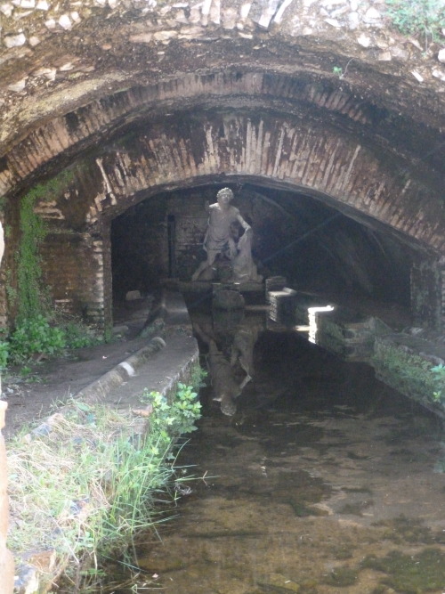 archeogirl:Mithras.A statue of Mithras in a Mithraeum under the Baths of Mithras in Ostia.Spring 201