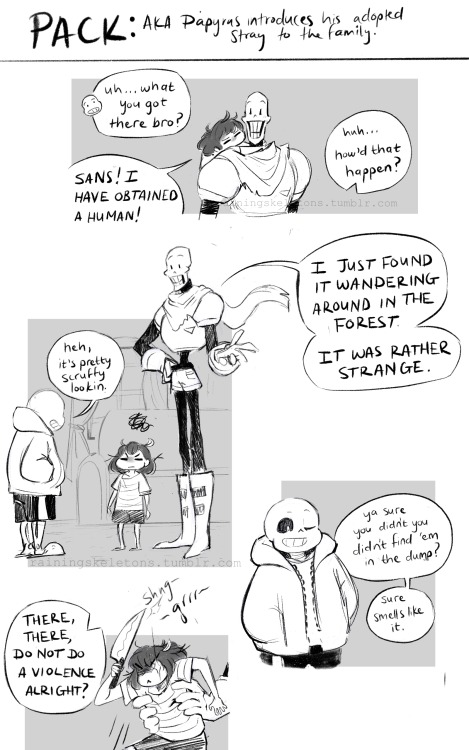 rainingskeletons:Feral!Frisk meets Sans and gets kind of unofficially adopted?Huge thanks to @autumn