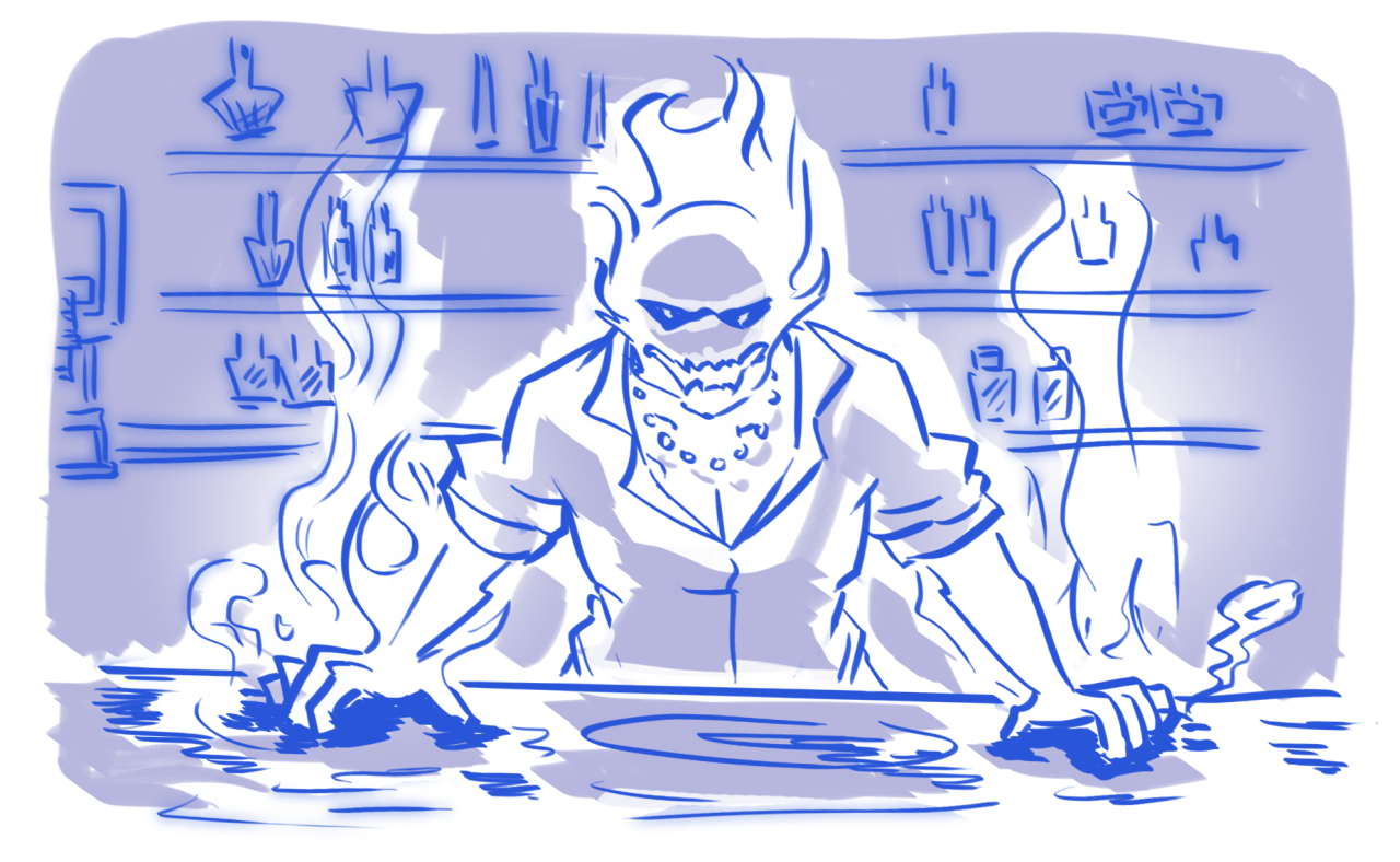 nobledaydraws:  I sketched some Underfell!Grillbys while trying to design a version