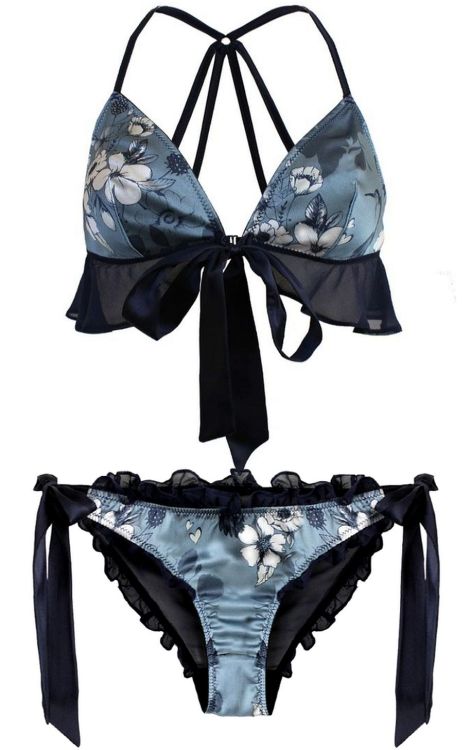 Tallulah Love | Moonlight Mist • bralette + tie side knickers in silk