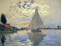 claudemonet-art:    Sailboat at Le Petit-Gennevilliers (1874)  Claude Monet  