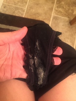 enchantressnikki:  My panties right now, only worn for a few hours 😋