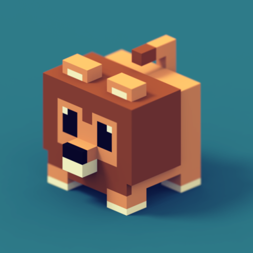 Voxel lion