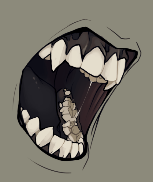 desperish: Study of the teeth of one of my characters 8&gt; and his dark gums nd tongue. he&rsqu