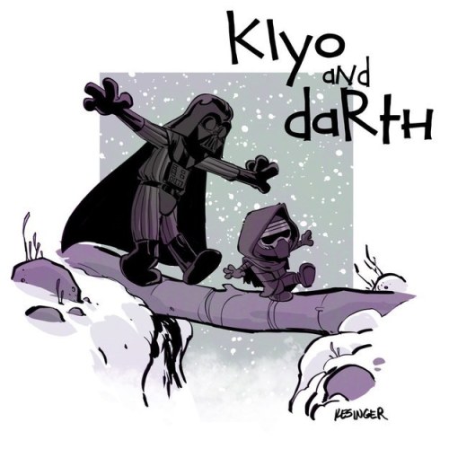 taylorslobster:buzzfeed:“Star Wars: The Force Awakes” Characters As “Calvin And Hobbes” by Brian Kes