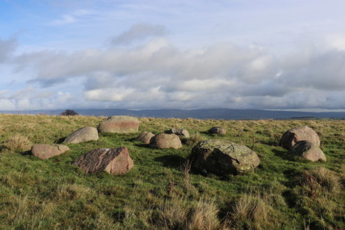 ‘Iron Hills’ Southern Stone Circle, near Shap, Lake District, 4.11.17.A partially distur